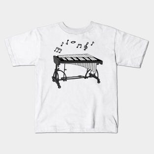 Minimalist Vibraphone In Love with Music (Vibraphonist Melodic Note) Mallet Percussion Instrument Kids T-Shirt